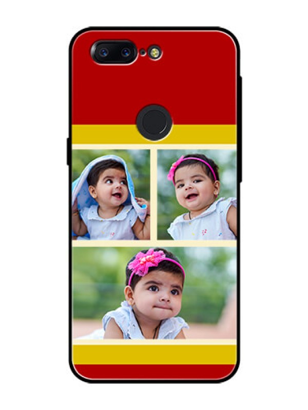 Custom OnePlus 5T Custom Glass Mobile Case  - Multiple Pic Upload Design