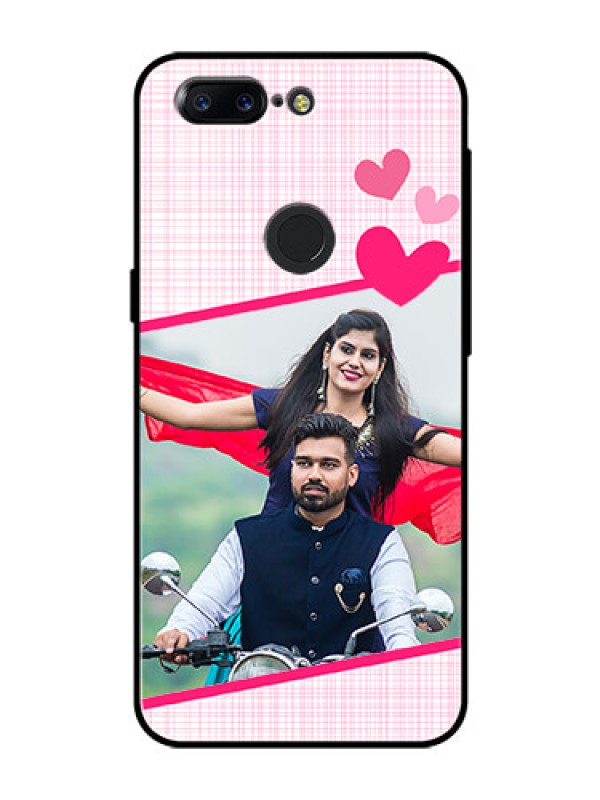 Custom OnePlus 5T Custom Glass Phone Case  - Love Shape Heart Design