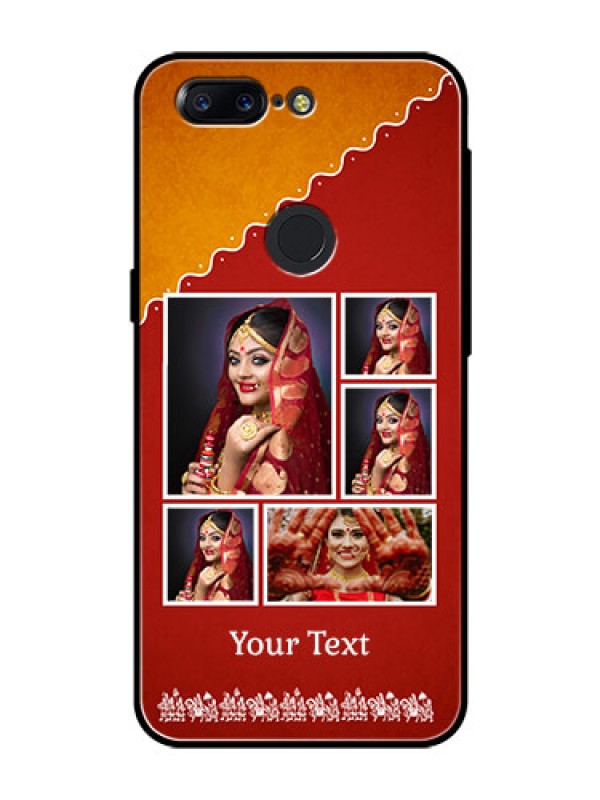 Custom OnePlus 5T Personalized Glass Phone Case  - Wedding Pic Upload Design