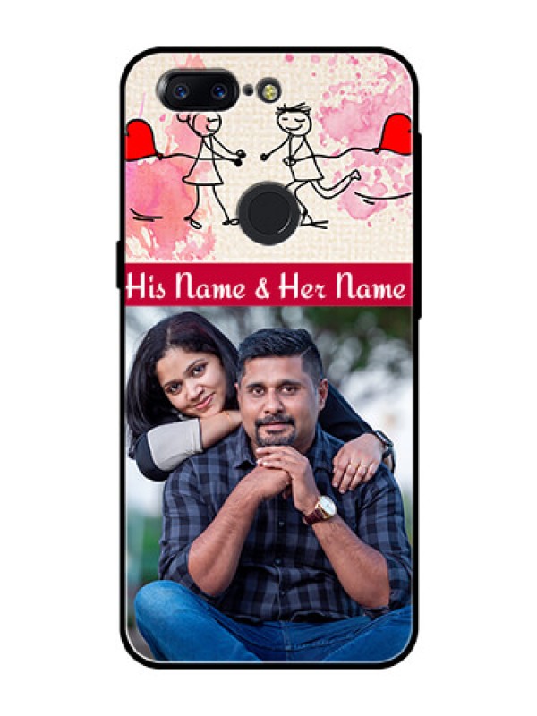 Custom OnePlus 5T Photo Printing on Glass Case  - You and Me Case Design