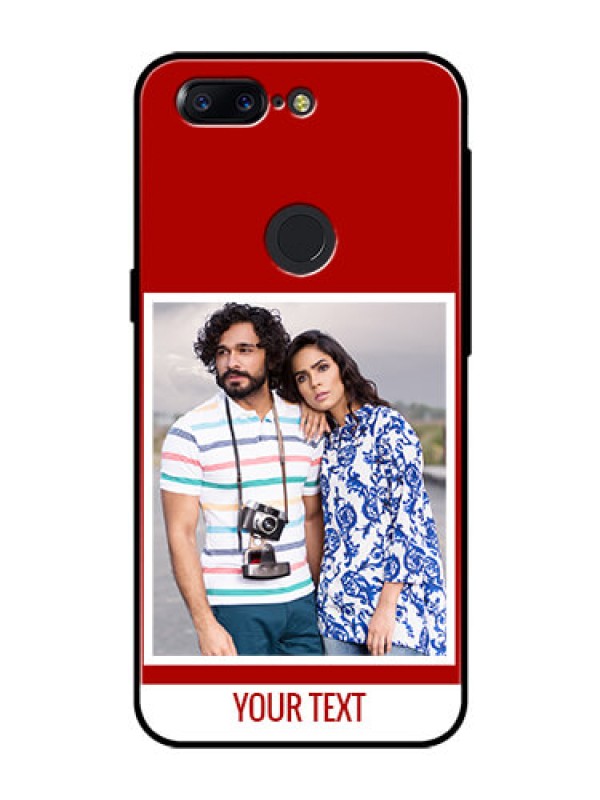 Custom OnePlus 5T Personalized Glass Phone Case  - Simple Red Color Design