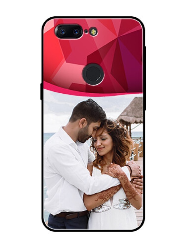 Custom OnePlus 5T Custom Glass Mobile Case  - Red Abstract Design
