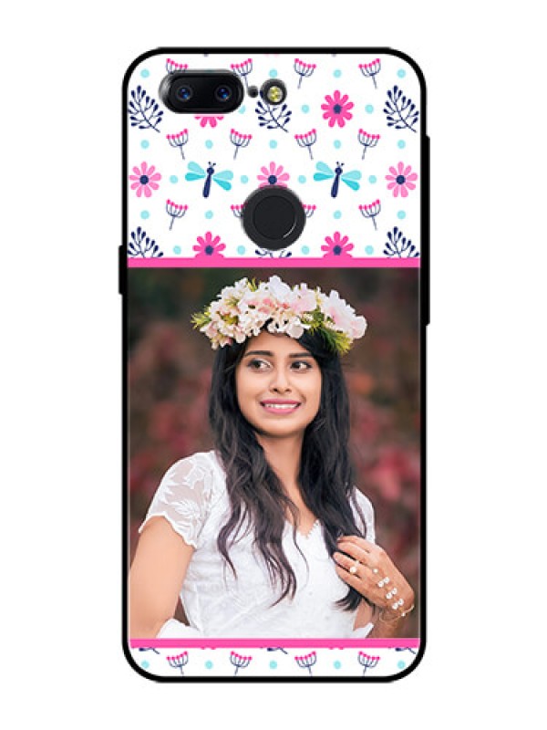 Custom OnePlus 5T Photo Printing on Glass Case  - Colorful Flower Design