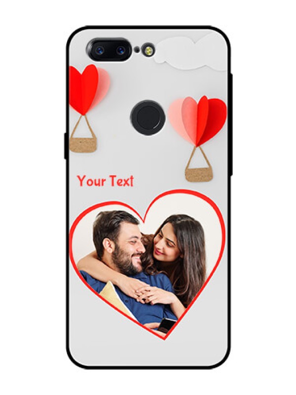 Custom OnePlus 5T Custom Glass Mobile Case  - Parachute Love Design