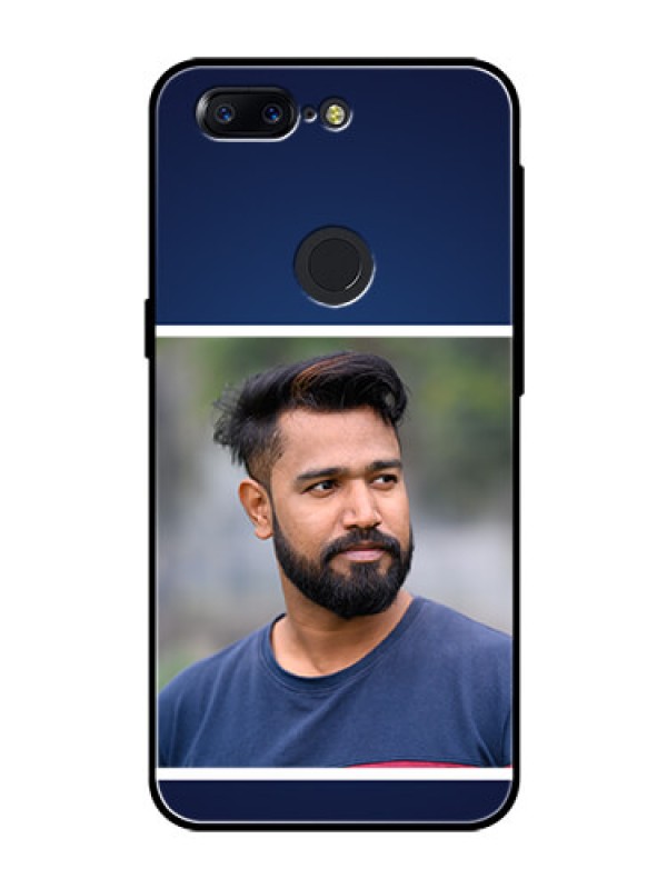 Custom OnePlus 5T Personalized Glass Phone Case  - Simple Royal Blue Design