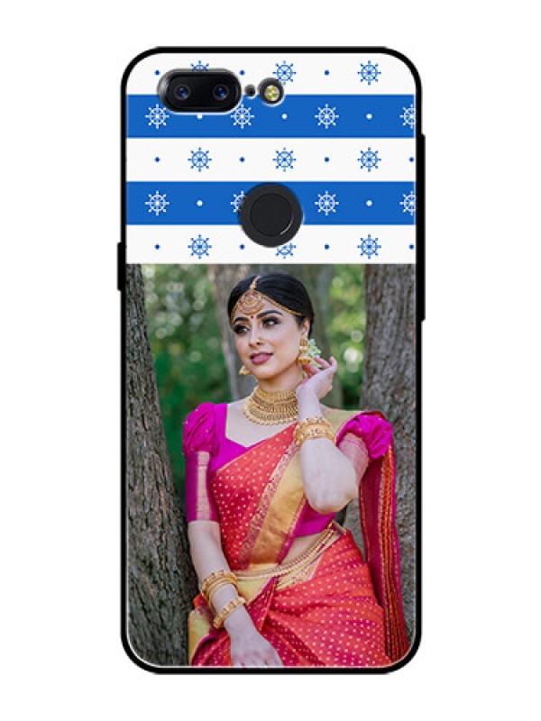 Custom OnePlus 5T Photo Printing on Glass Case  - Snow Pattern Design