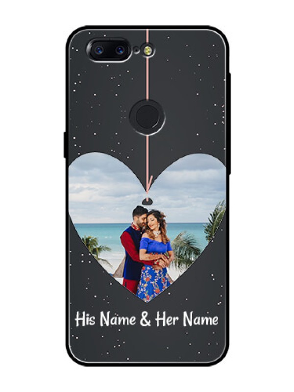 Custom OnePlus 5T Custom Glass Phone Case  - Hanging Heart Design