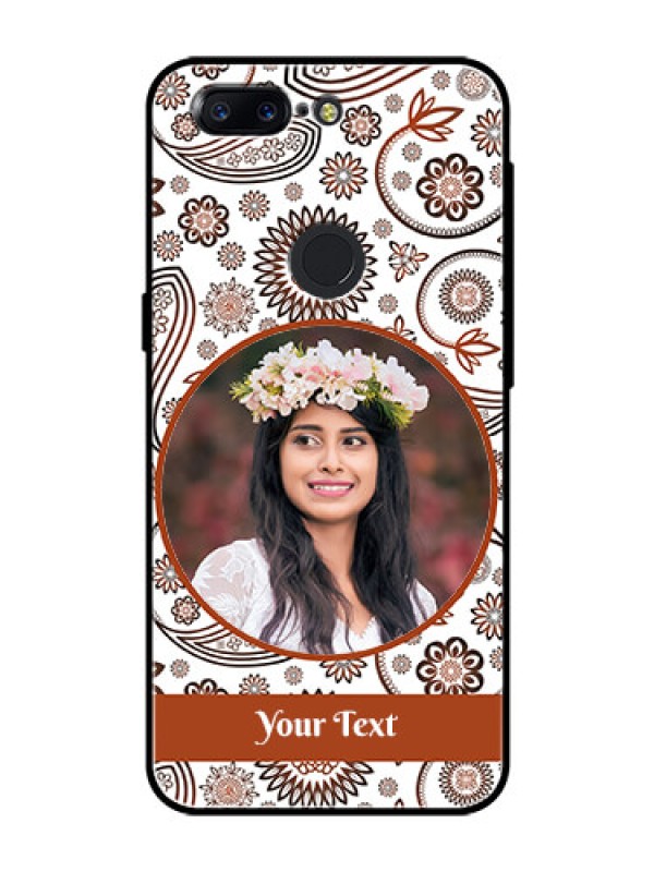 Custom OnePlus 5T Custom Glass Mobile Case  - Abstract Floral Design 