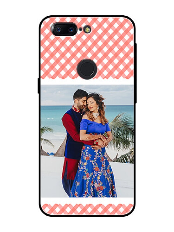 Custom OnePlus 5T Personalized Glass Phone Case  - Pink Pattern Design