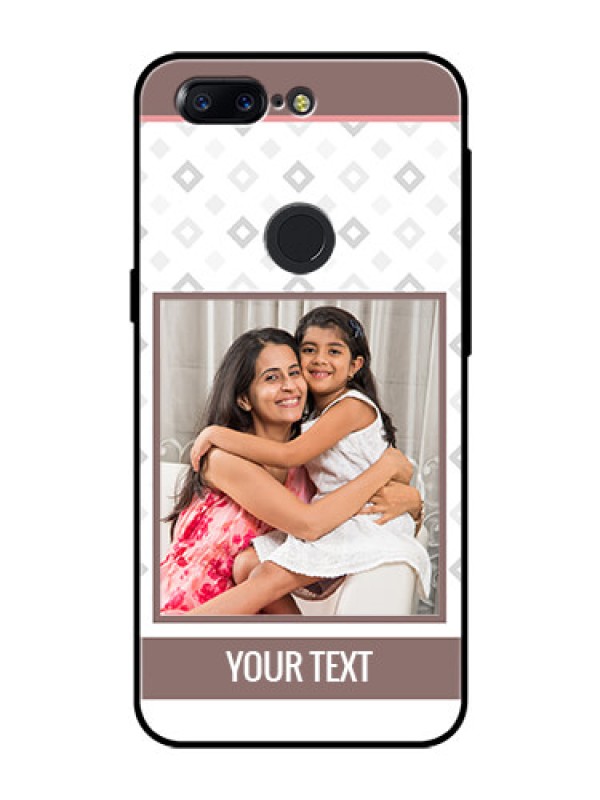 Custom OnePlus 5T Photo Printing on Glass Case  - Simple Diamond Design
