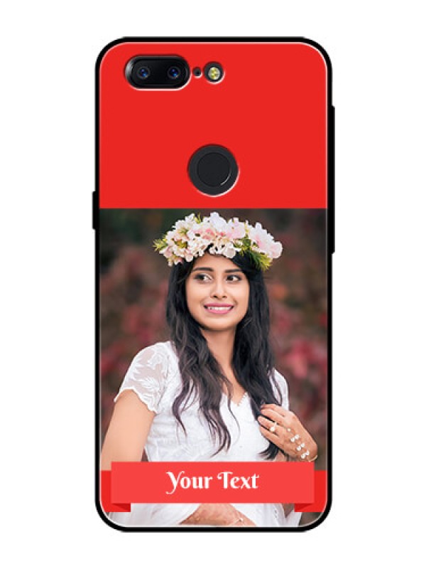 Custom OnePlus 5T Custom Glass Phone Case  - Simple Red Color Design