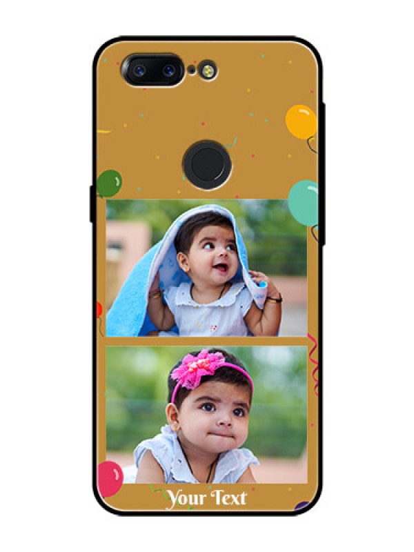 Custom OnePlus 5T Personalized Glass Phone Case  - Image Holder with Birthday Celebrations Design