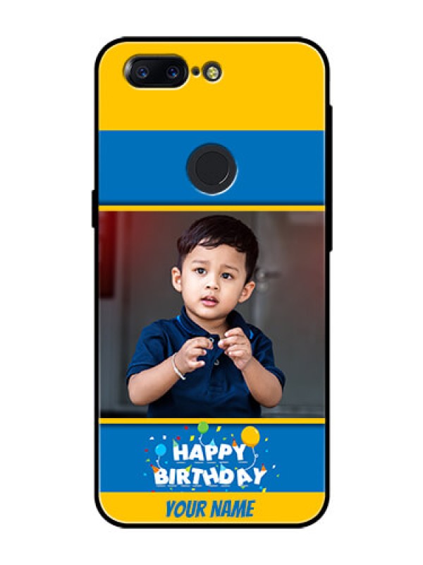 Custom OnePlus 5T Custom Glass Mobile Case  - Birthday Wishes Design