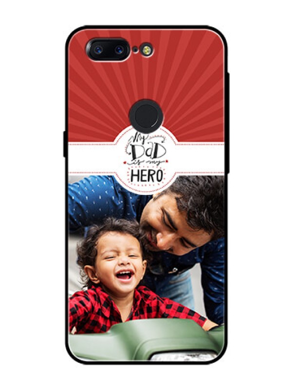 Custom OnePlus 5T Photo Printing on Glass Case  - My Dad Hero Design