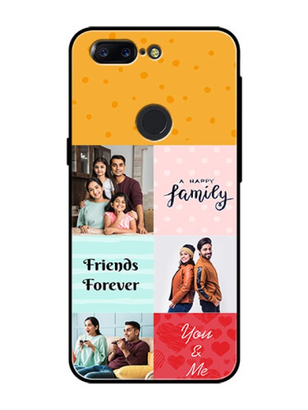 Custom OnePlus 5T Personalized Glass Phone Case  - Images with Quotes Design