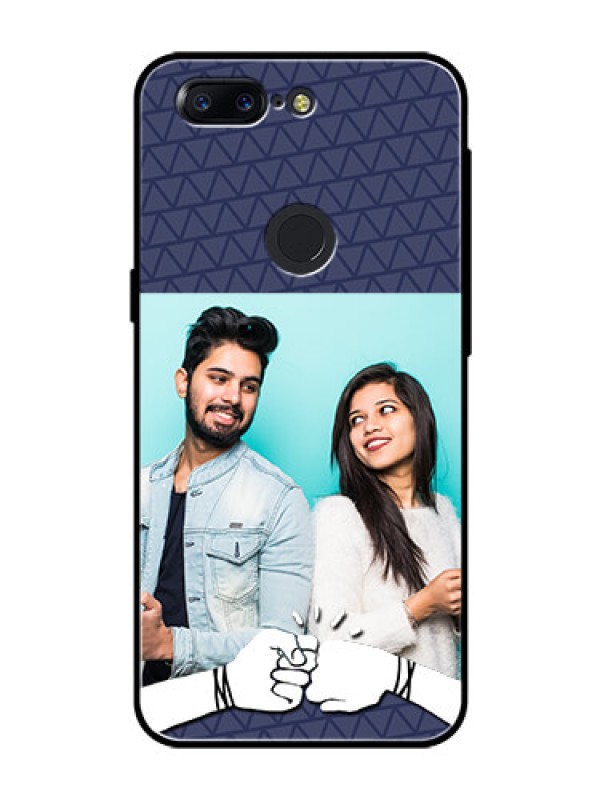 Custom OnePlus 5T Photo Printing on Glass Case  - with Best Friends Design  