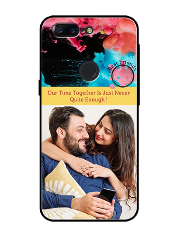 Custom OnePlus 5T Custom Glass Mobile Case  - Quote with Acrylic Painting Design