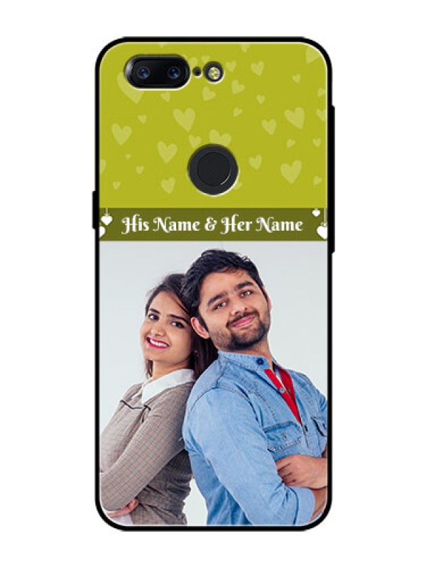 Custom OnePlus 5T Custom Glass Phone Case  - You & Me Heart Design