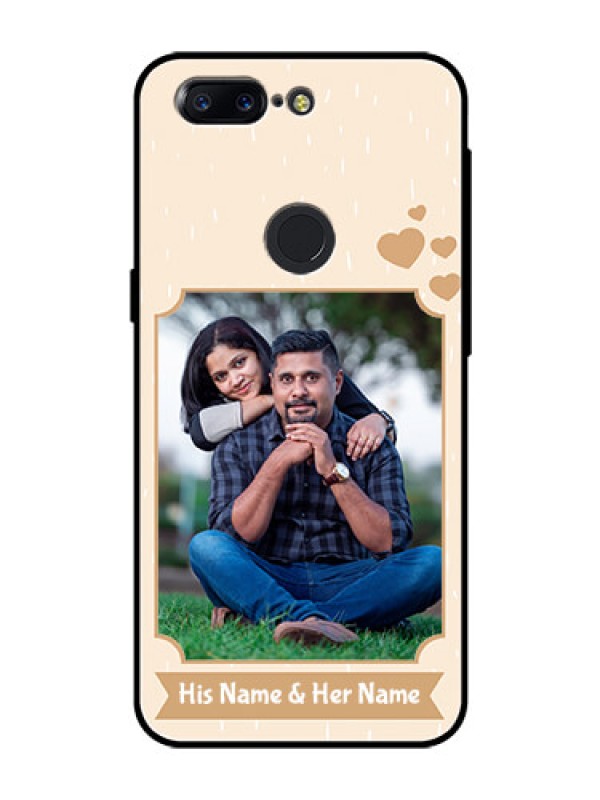 Custom OnePlus 5T Custom Glass Phone Case  - with confetti love design 
