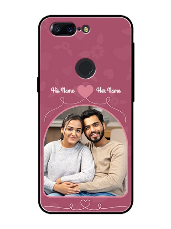 Custom OnePlus 5T Photo Printing on Glass Case  - Love Floral Design