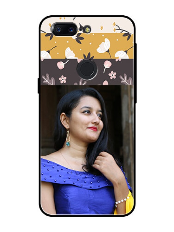 Custom OnePlus 5T Custom Glass Phone Case  - Stylish Floral Design