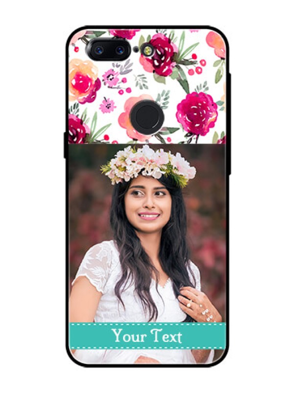 Custom OnePlus 5T Custom Glass Phone Case  - Watercolor Floral Design