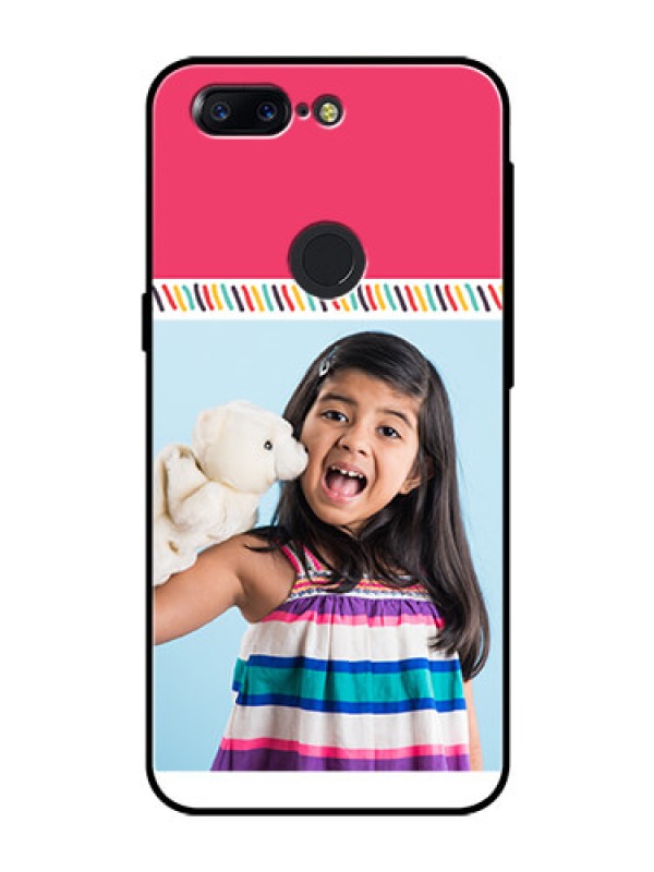 Custom OnePlus 5T Personalized Glass Phone Case  - Line art design