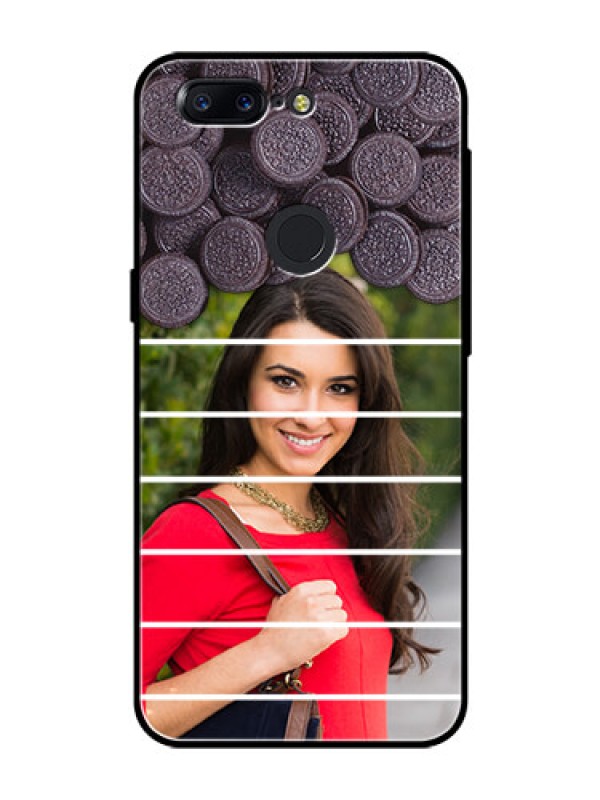 Custom OnePlus 5T Custom Glass Phone Case  - with Oreo Biscuit Design