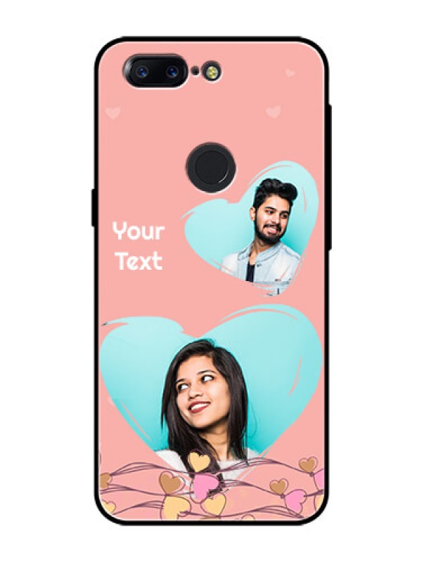 Custom OnePlus 5T Custom Glass Mobile Case  - Love Doodle Design