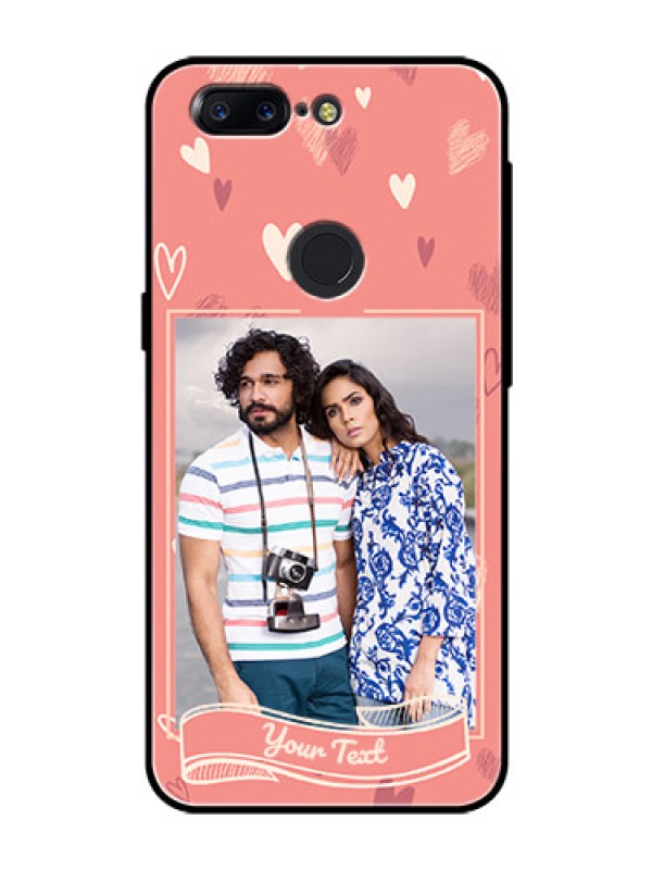 Custom OnePlus 5T Custom Glass Phone Case  - Love doodle art Design