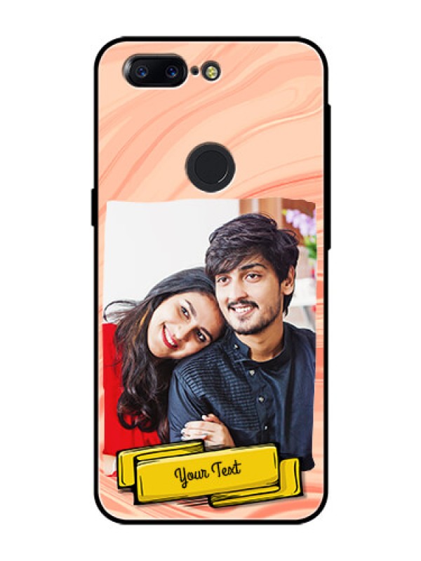 Custom OnePlus 5T Personalized Glass Phone Case  - Marble Texture Design