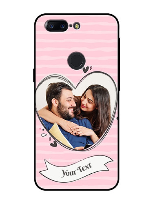 Custom OnePlus 5T Custom Glass Phone Case  - Vintage Heart Design