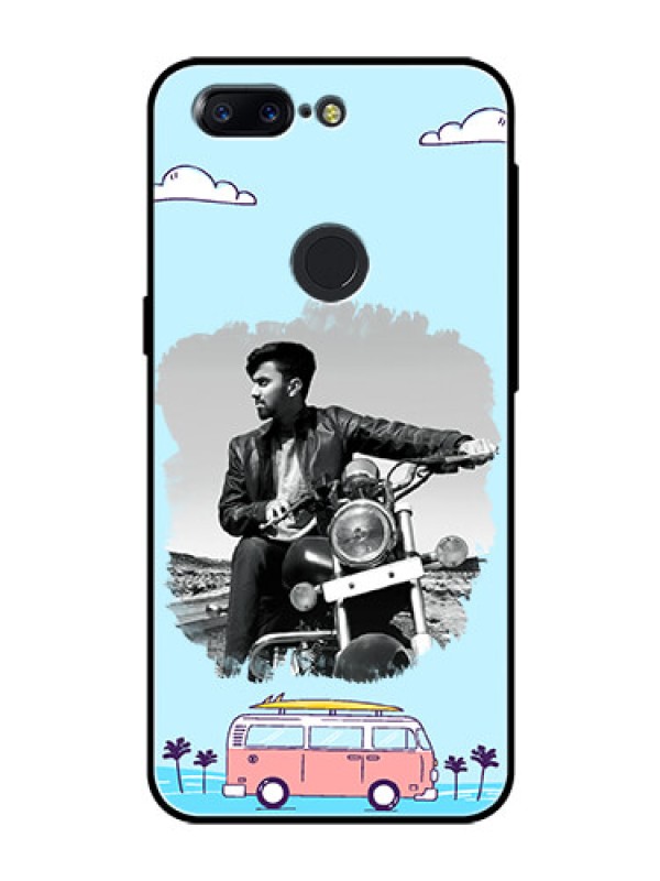 Custom OnePlus 5T Photo Printing on Glass Case  - Travel & Adventure Design
