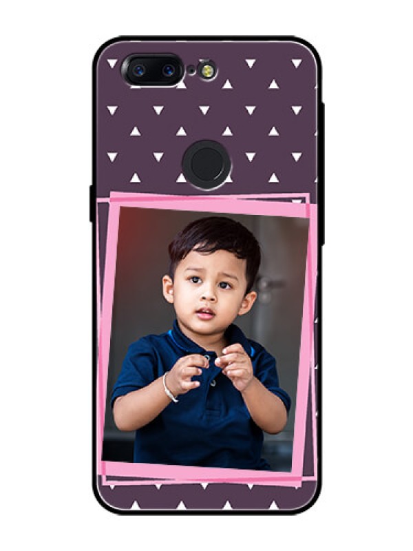Custom OnePlus 5T Custom Glass Mobile Case  - Triangle Pattern Dotted Design