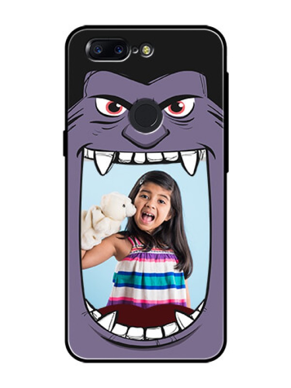 Custom OnePlus 5T Custom Glass Phone Case  - Angry Monster Design