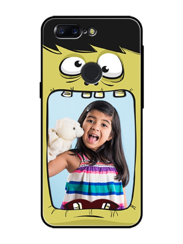 Custom OnePlus 5T Personalized Glass Phone Case  - Cartoon monster back case Design