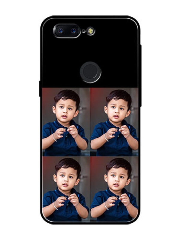 Custom Oneplus 5T 4 Image Holder on Glass Mobile Cover