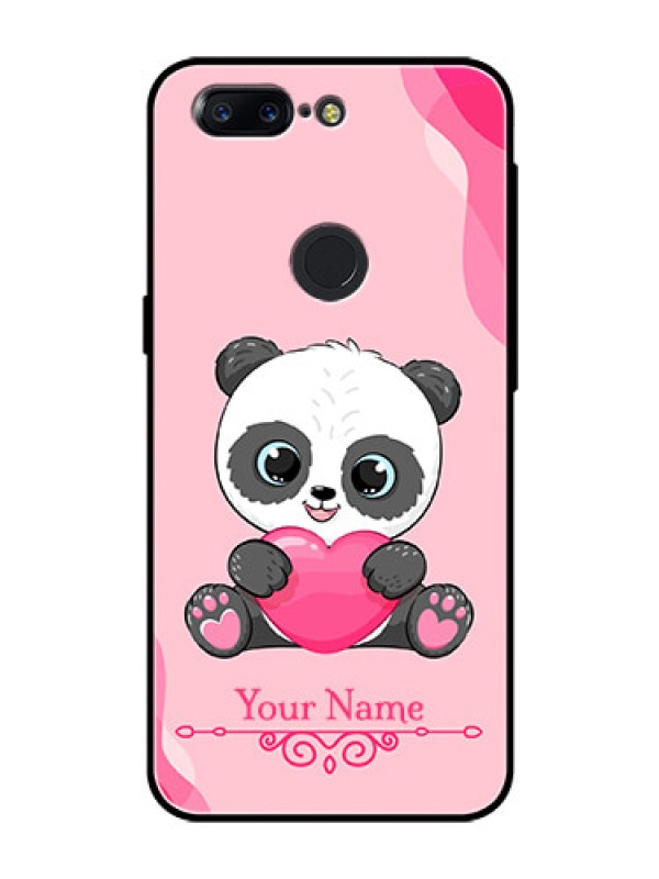 Custom OnePlus 5T Custom Glass Mobile Case - Cute Panda Design