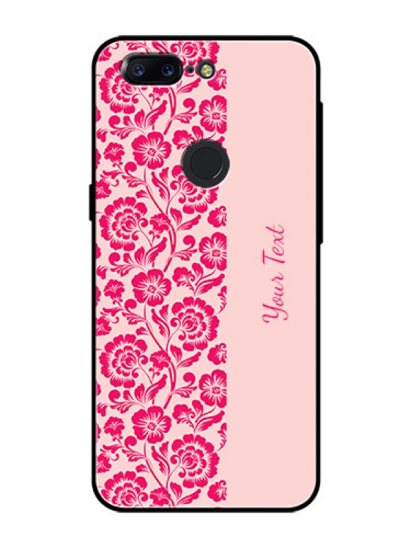 Custom OnePlus 5T Custom Glass Phone Case - Attractive Floral Pattern Design