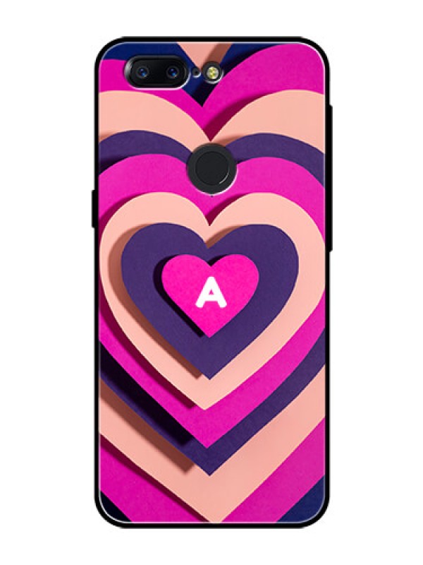 Custom OnePlus 5T Custom Glass Mobile Case - Cute Heart Pattern Design