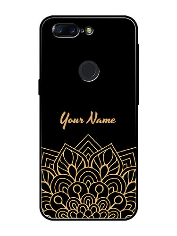 Custom OnePlus 5T Custom Glass Phone Case - Golden mandala Design
