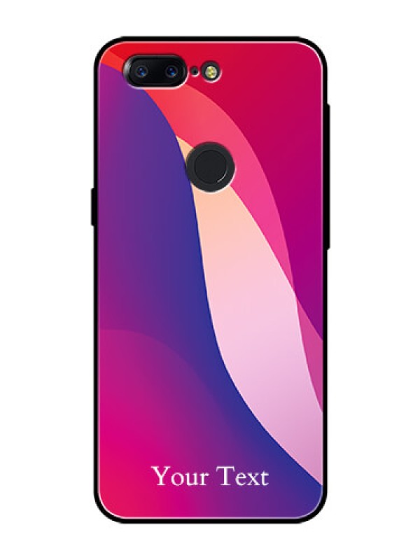Custom OnePlus 5T Personalized Glass Phone Case - Digital abstract Overlap Design