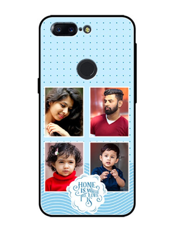 Custom OnePlus 5T Custom Glass Phone Case - Cute love quote with 4 pic upload Design