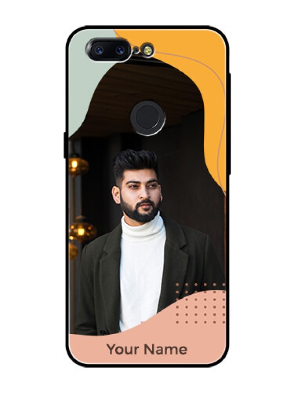 Custom OnePlus 5T Personalized Glass Phone Case - Tri-coloured overlay design