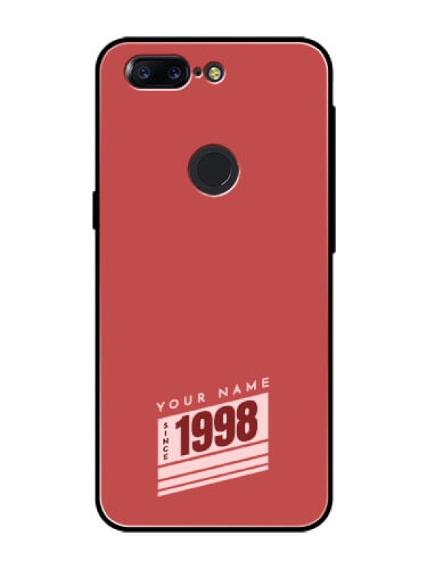 Custom OnePlus 5T Custom Glass Phone Case - Red custom year of birth Design