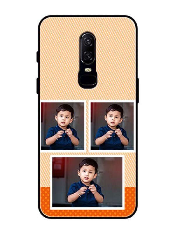 Custom OnePlus 6 Photo Printing on Glass Case  - Bulk Photos Upload Design