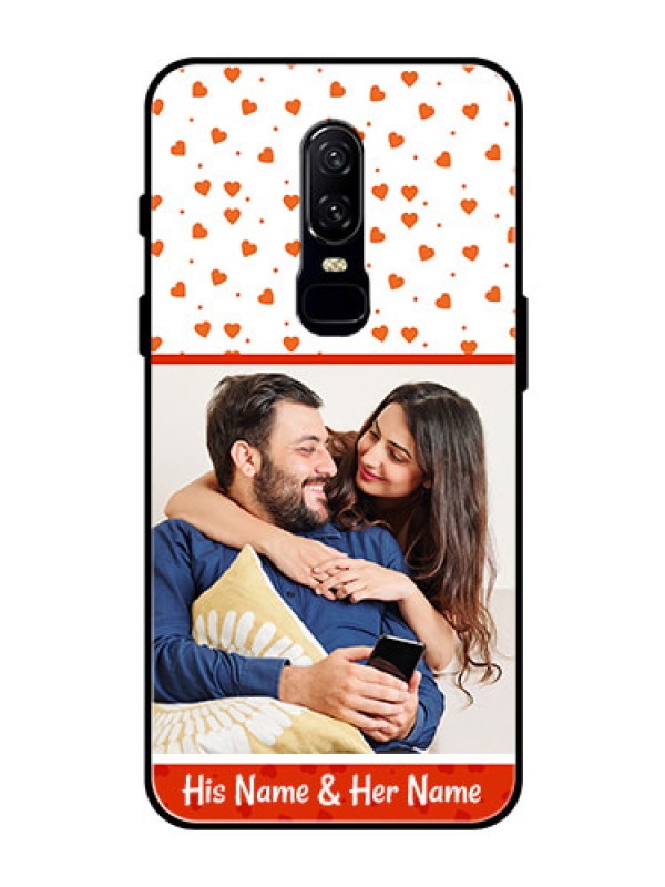 Custom OnePlus 6 Custom Glass Phone Case  - Orange Love Symbol Design