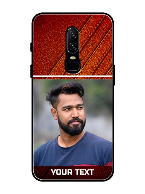 Custom OnePlus 6 Personalized Glass Phone Case  - Leather Phone Case Design