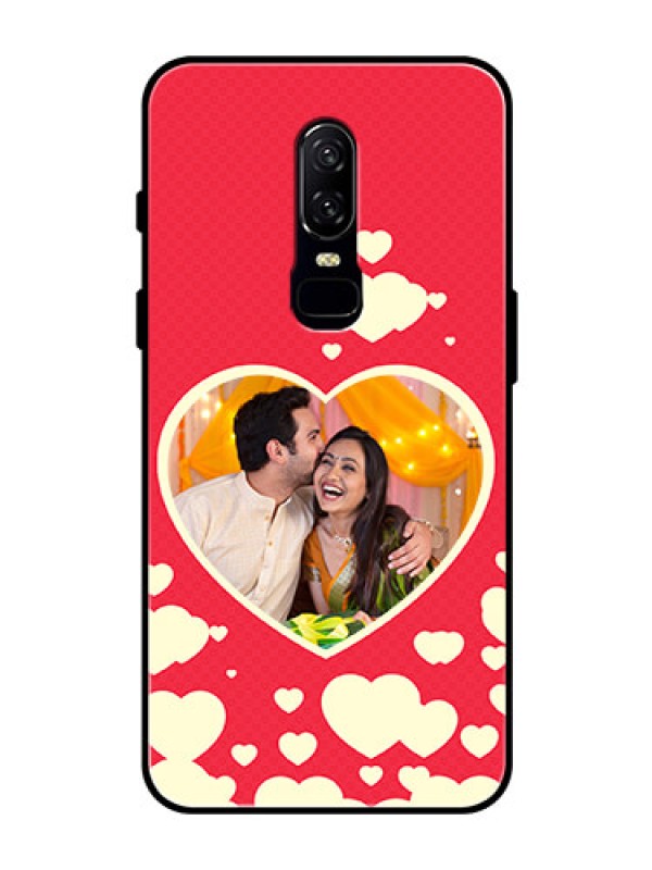 Custom OnePlus 6 Custom Glass Mobile Case  - Love Symbols Phone Cover Design