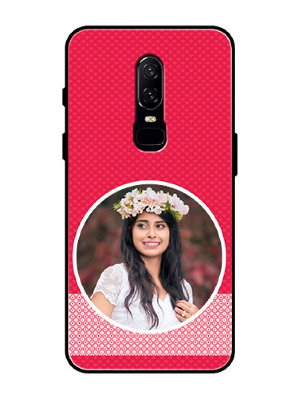 Custom OnePlus 6 Personalised Glass Phone Case  - Pink Pattern Design